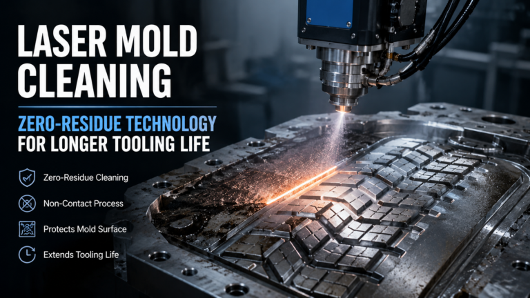 Laser mold cleaning for zero-residue mold maintenance and longer tooling life